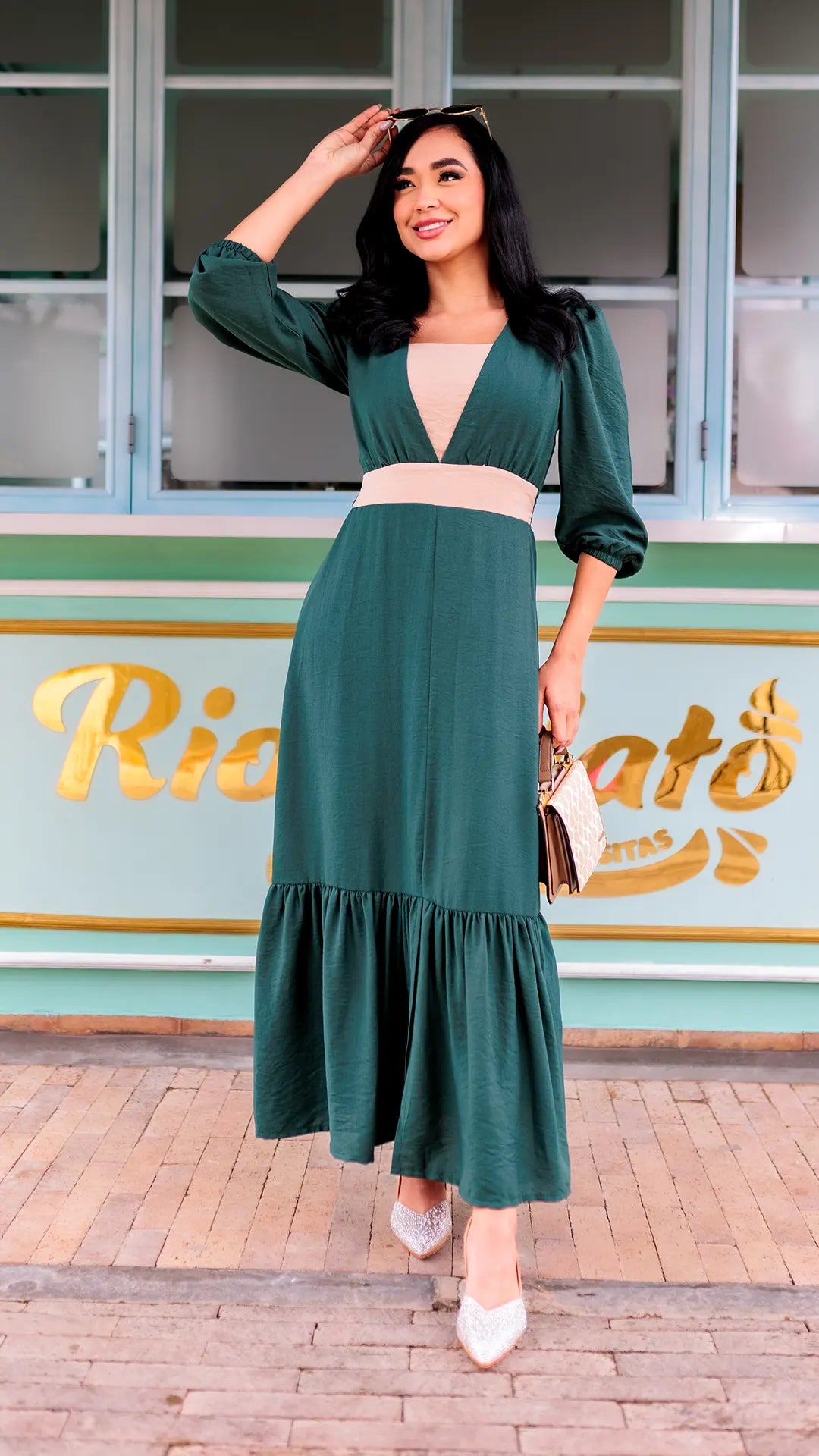 VESTIDO DAMA ESCOTE EN V - 023768