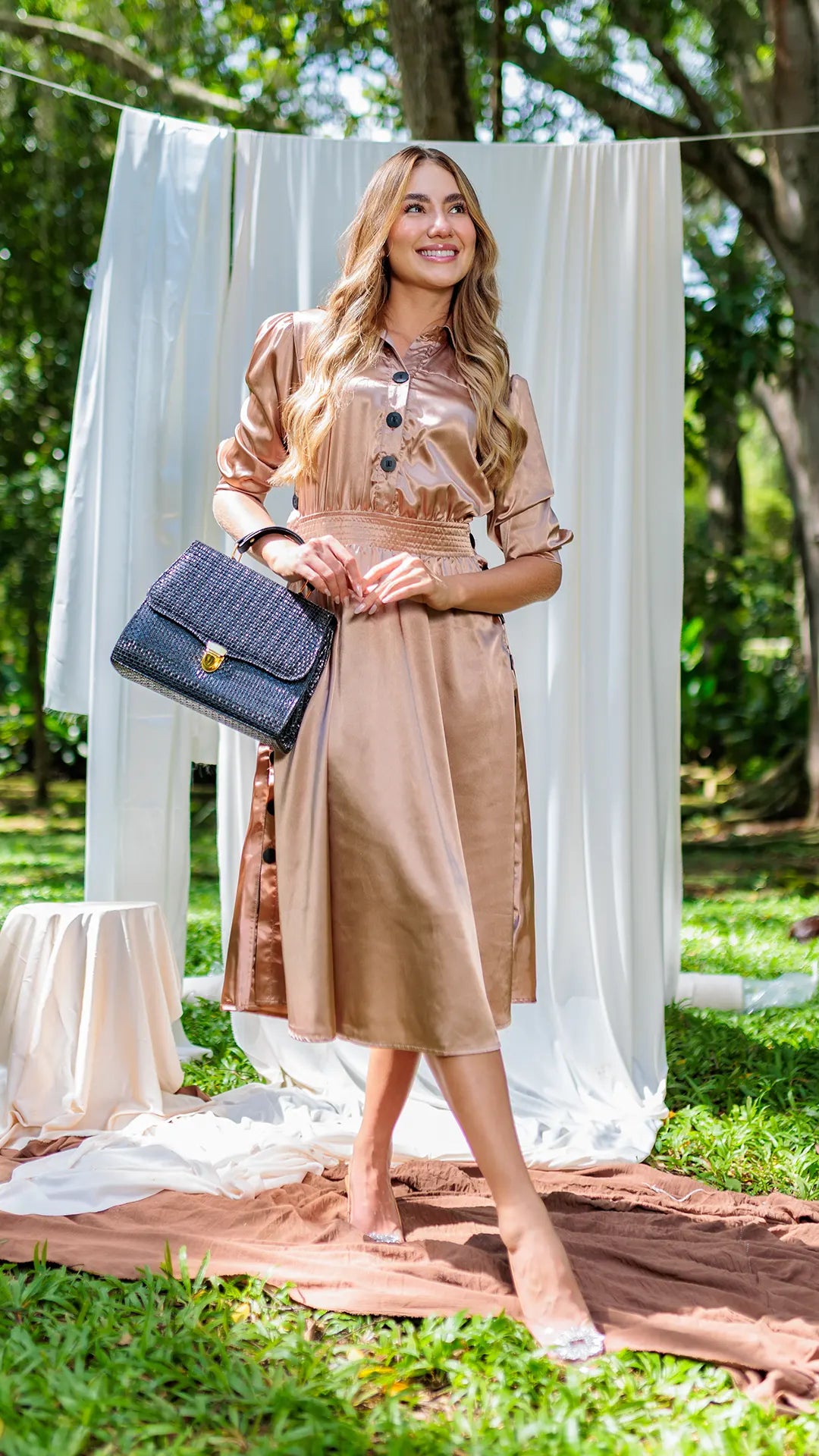 VESTIDO DAMA SATINADO - 023811