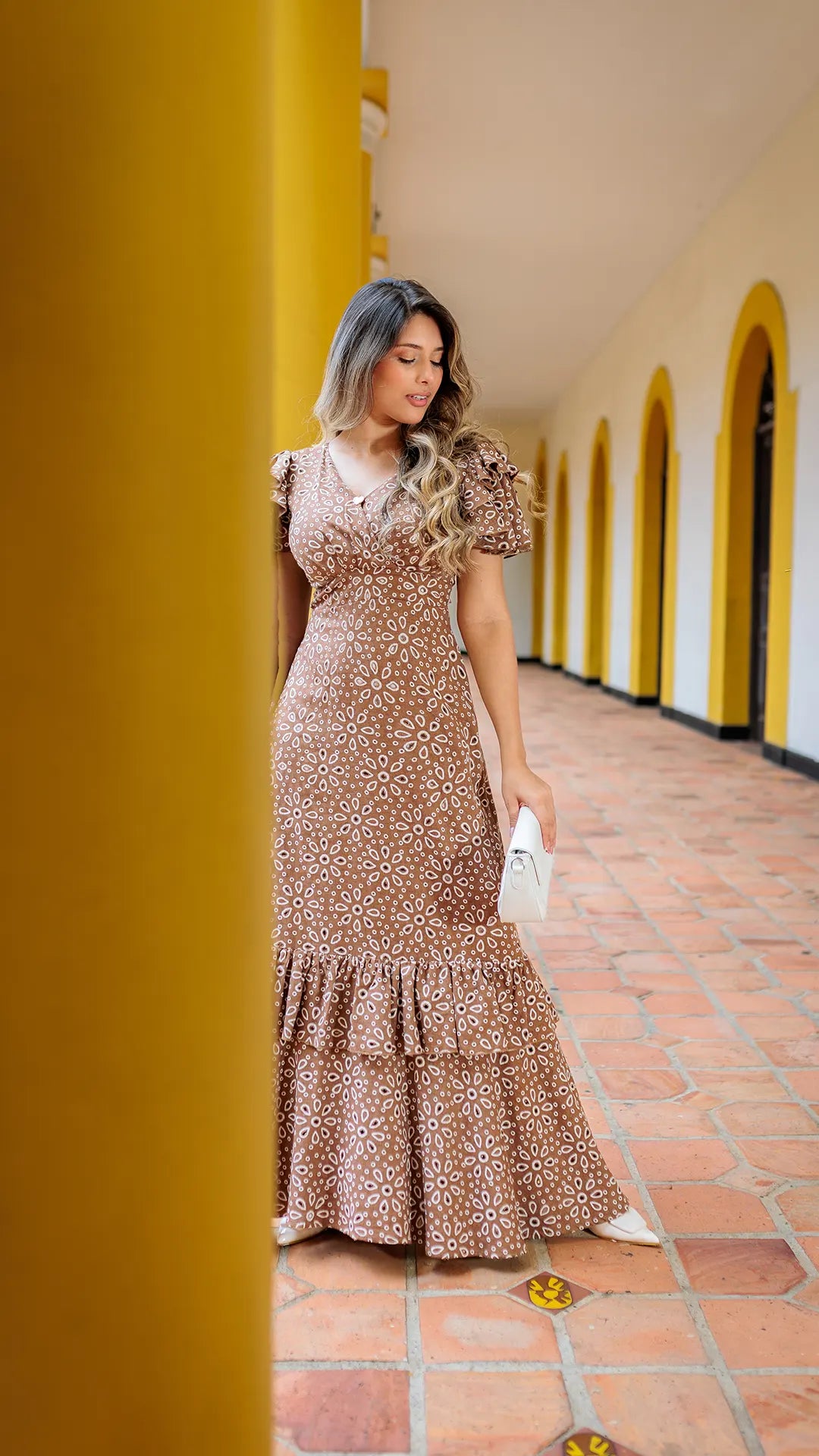 VESTIDO DAMA MANGA GOLA - 023857