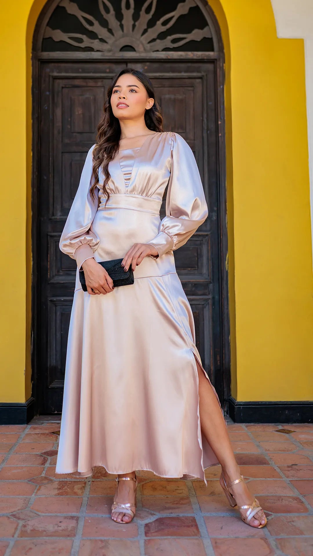 VESTIDO DAMA SATINADO - 023859