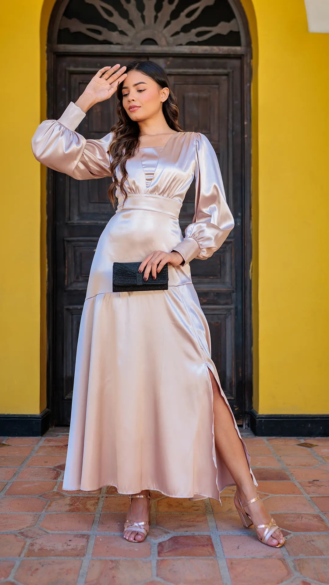 VESTIDO DAMA SATINADO - 023859