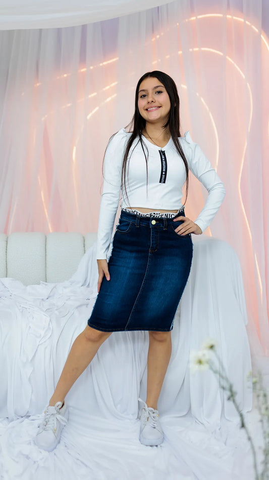 FALDA NIÑA JEAN- BN244