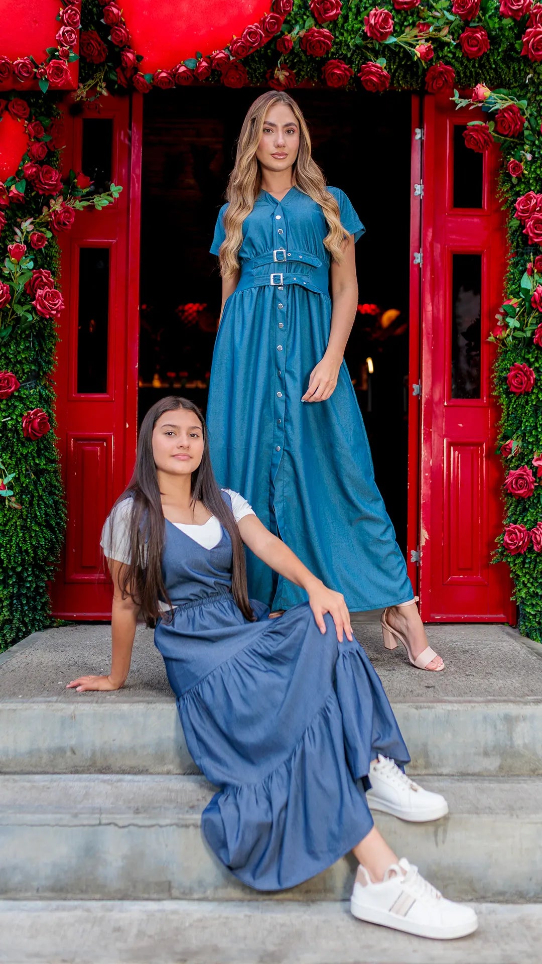 VESTIDO NIÑA CHAMBRAY TIRA HOJA - BN5489