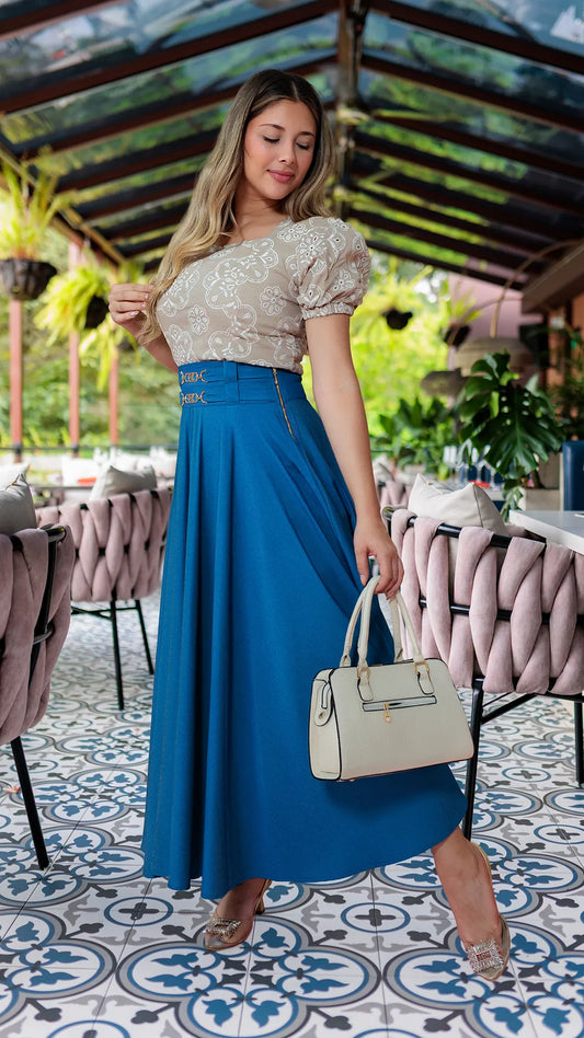 FALDA DAMA CHAMBRAY ROTONDA - MD01104