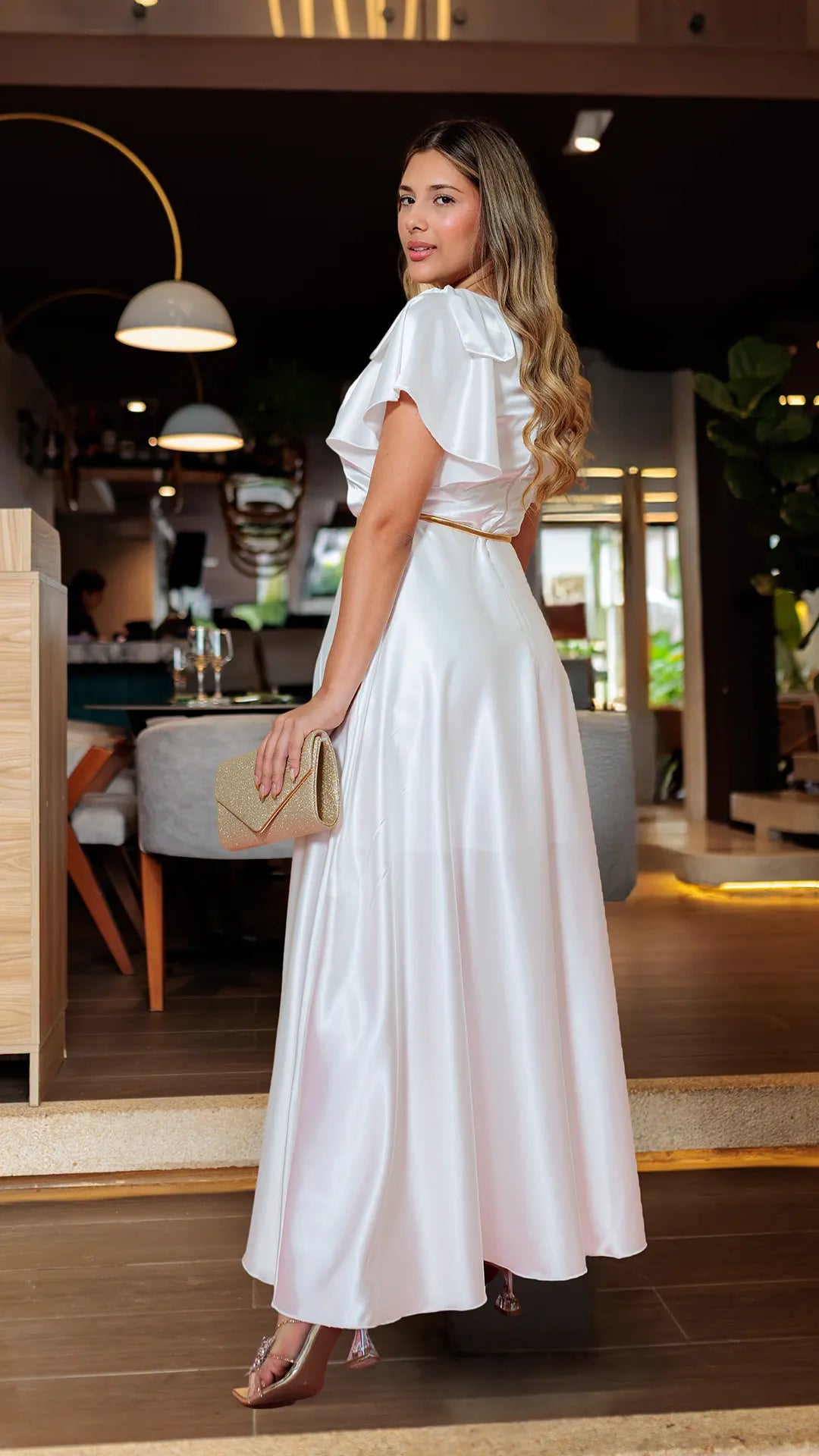 VESTIDO DAMA LARGO CORBATAS- MD02105