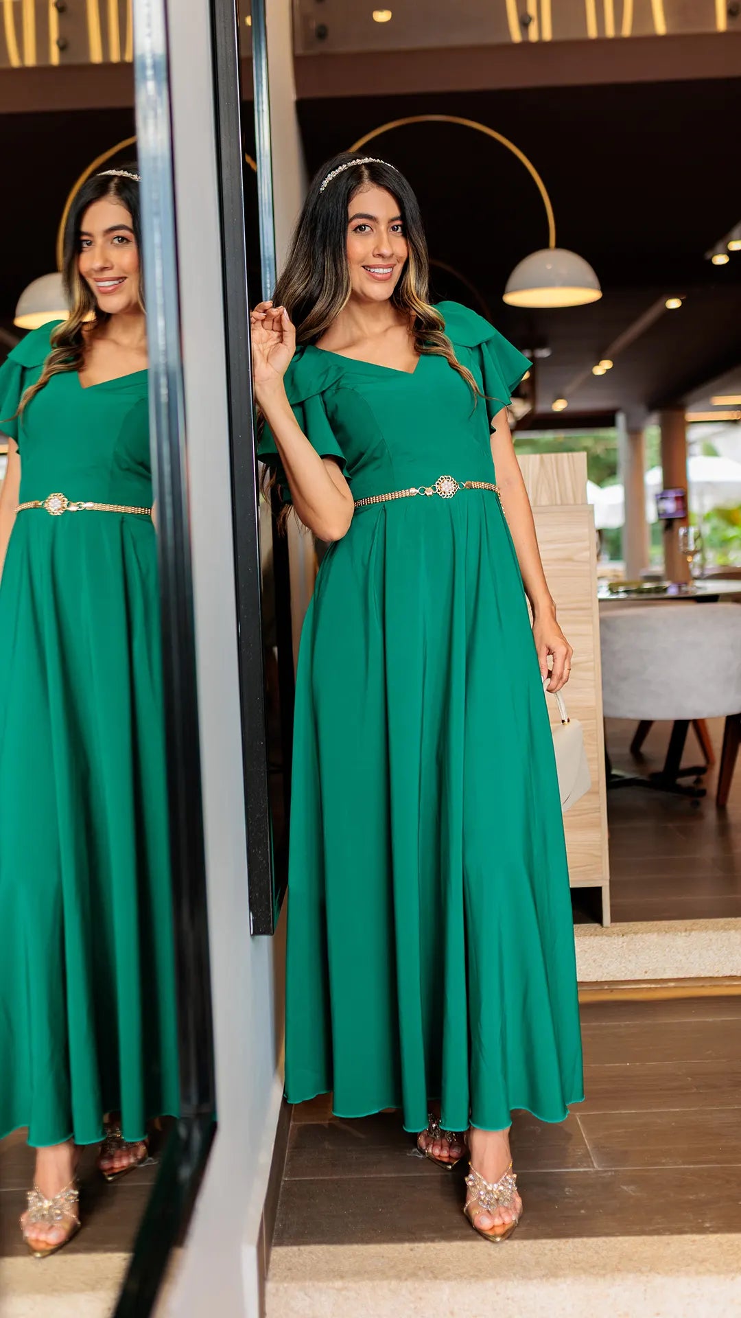 VESTIDO DAMA LARGO CORBATA- MD02105