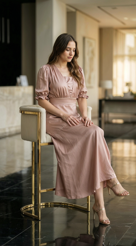 VESTIDO DAMA SATINADO - 023859