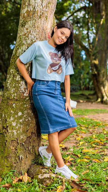 FALDA DAMA BORDADA CLARA - 011284