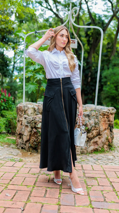 BLUSA DAMA PLIEGES DELANTERO -053883