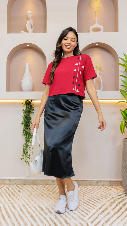 FALDA DAMA SATIN- 011328