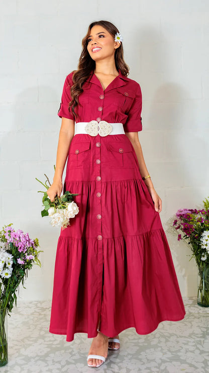 VESTIDO DAMA POPELINA - 023744