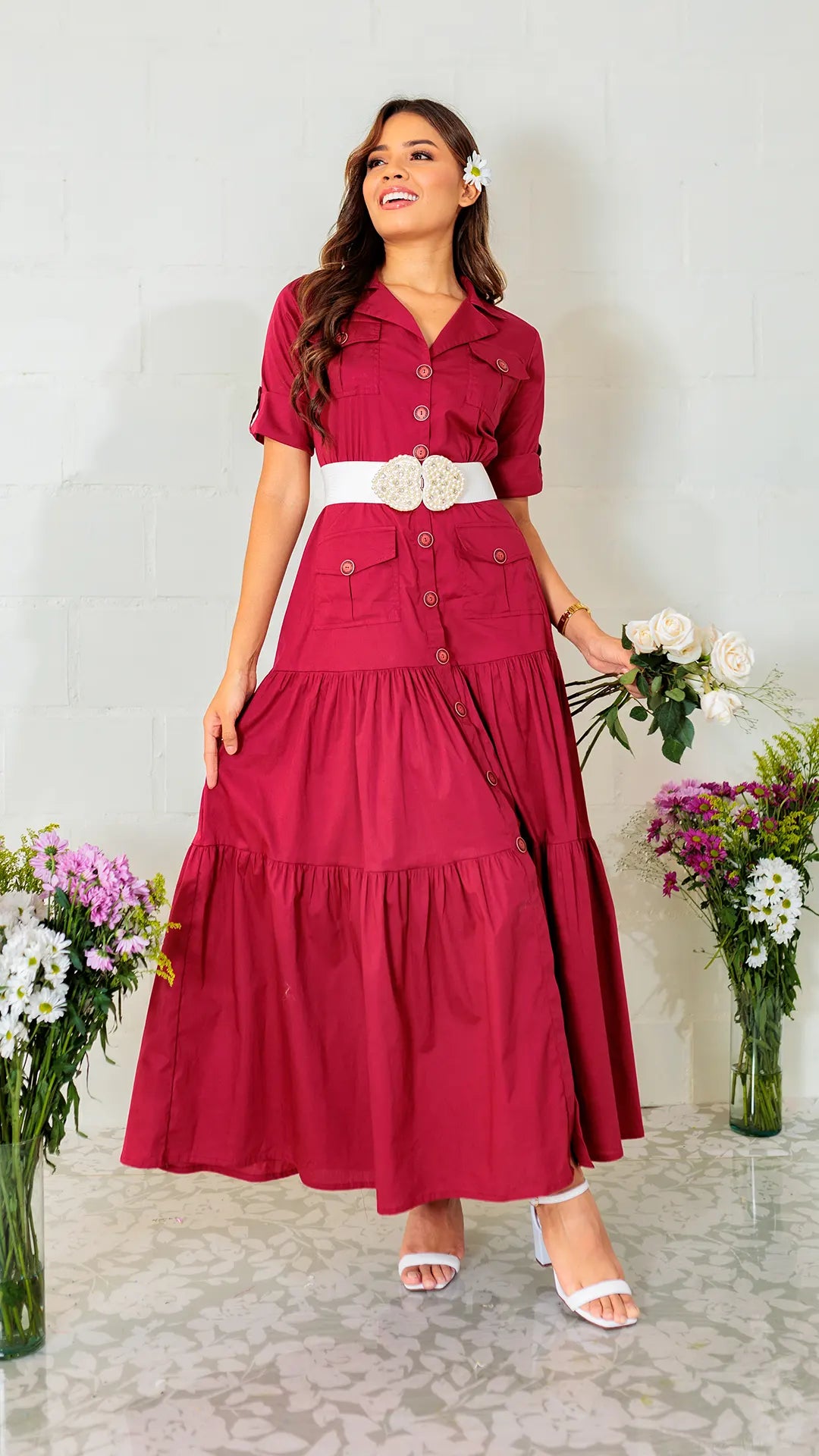 VESTIDO DAMA POPELINA - 023744