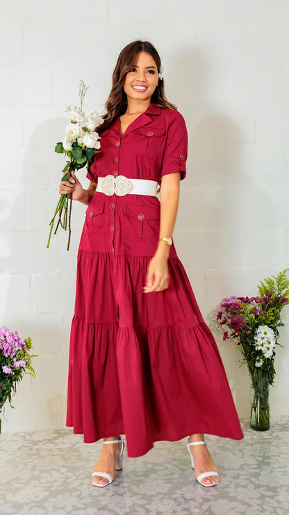 VESTIDO DAMA POPELINA - 023744
