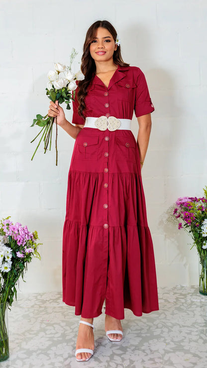 VESTIDO DAMA POPELINA - 023744