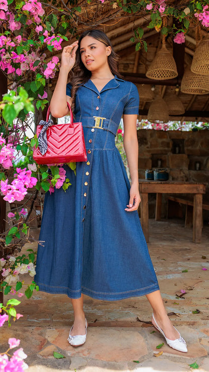 VESTIDO DAMA CHAMBRAY - 023764