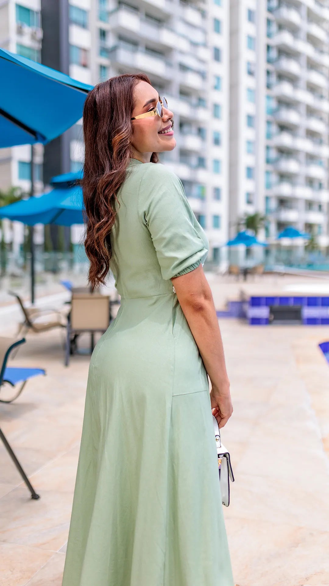 VESTIDO DAMA TORCHON EN CINTURA - 023765