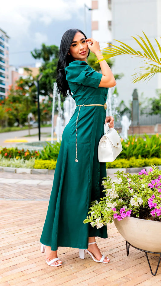 VESTIDO DAMA SATINADO LARGO - 023767