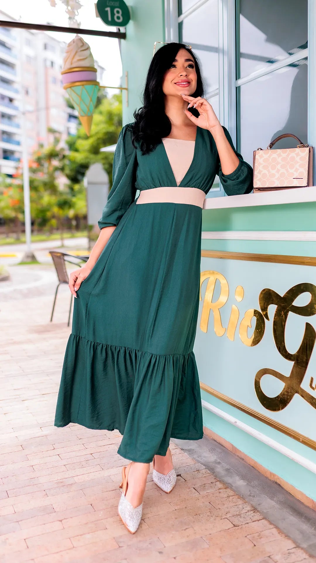 VESTIDO DAMA ESCOTE EN V - 023768
