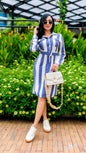 VESTIDO DAMA TIPO  CAMISERO RAYAS CON CORREA  - 023790
