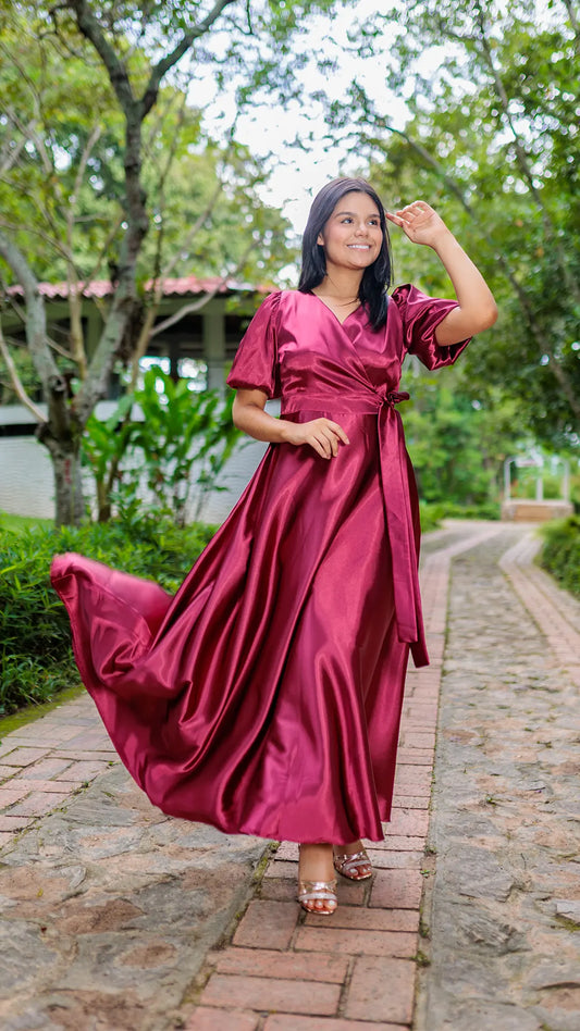 VESTIDO DAMA SATIN -023794