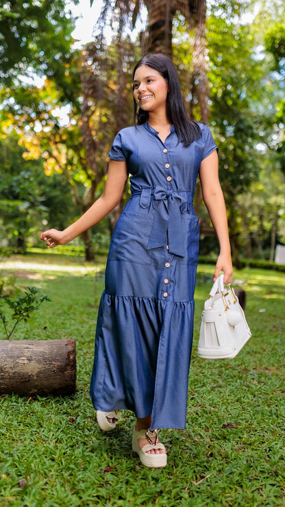 VRESTIDO DAMA CAMISERO CHAMBRAY - 023833