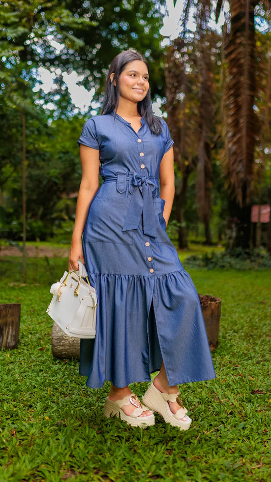 VRESTIDO DAMA CAMISERO CHAMBRAY - 023833