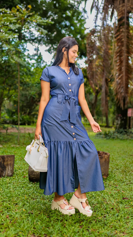 VRESTIDO DAMA CAMISERO CHAMBRAY - 023833
