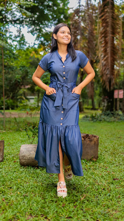 VRESTIDO DAMA CAMISERO CHAMBRAY - 023833