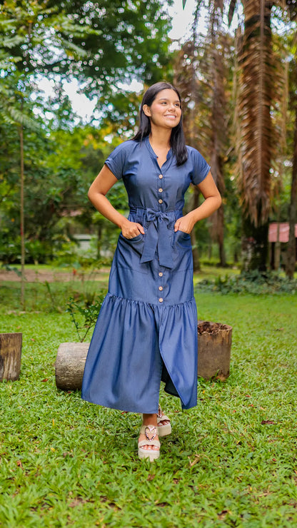 VRESTIDO DAMA CAMISERO CHAMBRAY - 023833