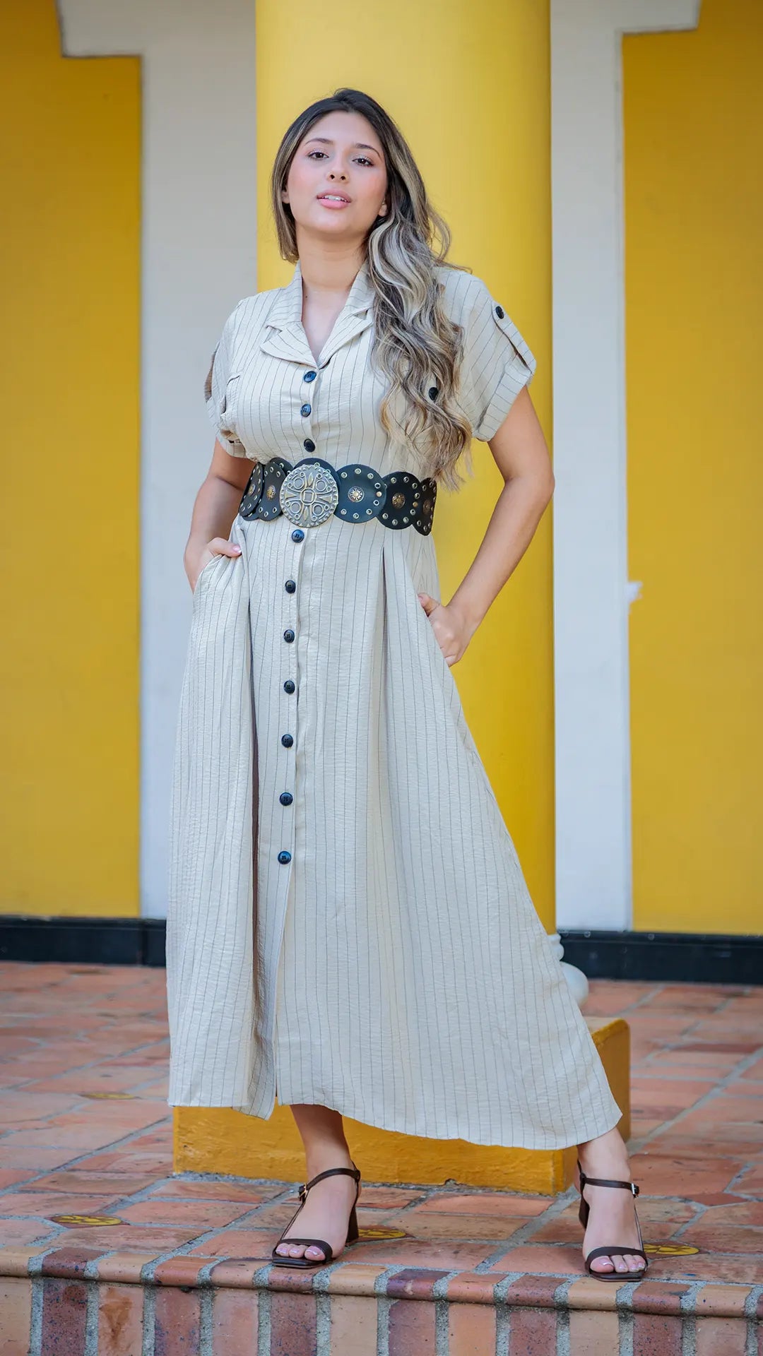 VESTIDO DAMA RAYA TIZA - 023834