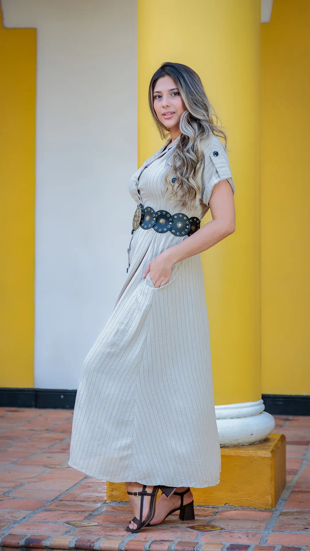 VESTIDO DAMA RAYA TIZA - 023834