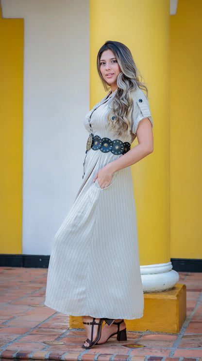 VESTIDO DAMA RAYA TIZA - 023834
