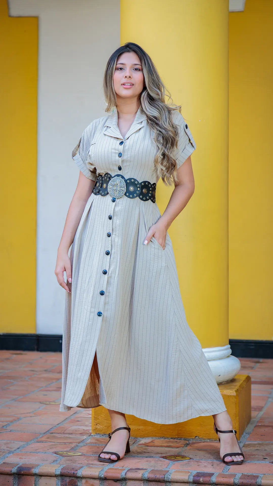 VESTIDO DAMA RAYA TIZA - 023834