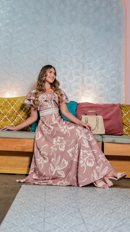 VESTIDO DAMA MANGA GOLAS- 023841