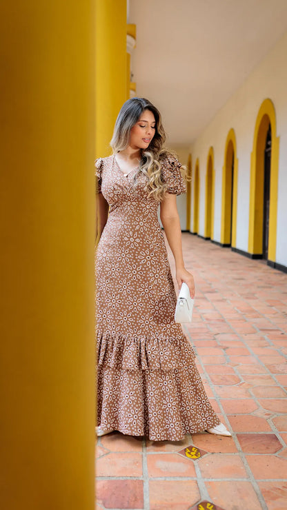 VESTIDO DAMA MANGA GOLA - 023857