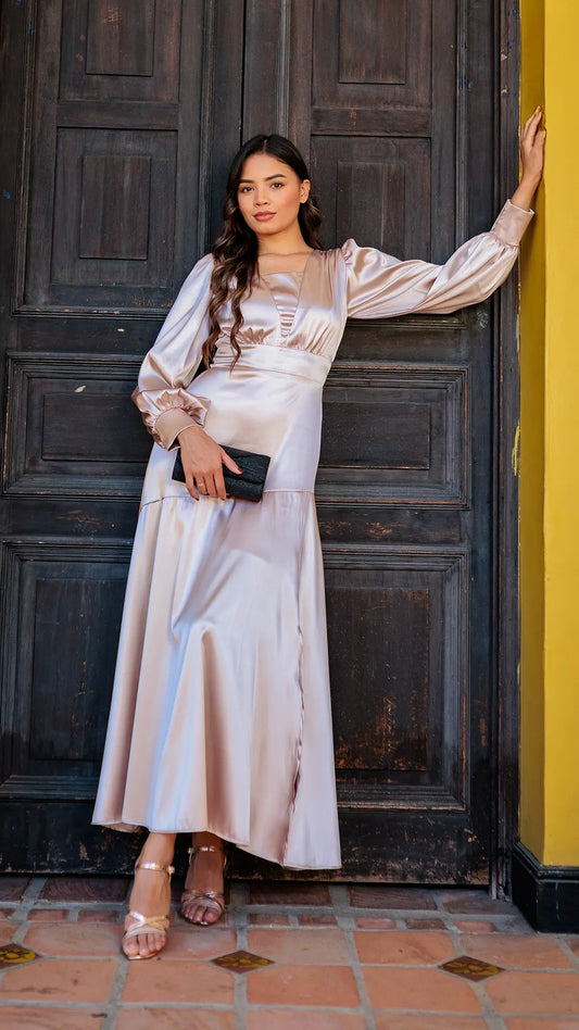 VESTIDO DAMA SATINADO - 023859