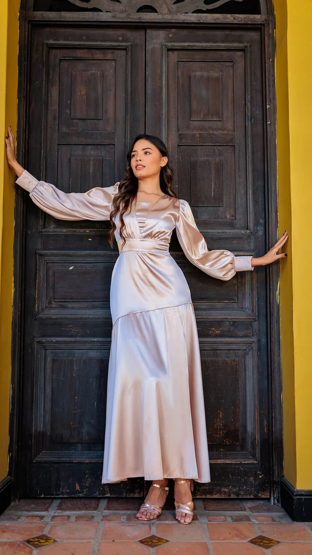 VESTIDO DAMA SATINADO - 023859