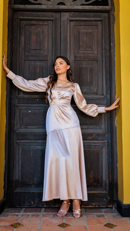 VESTIDO DAMA SATINADO - 023859