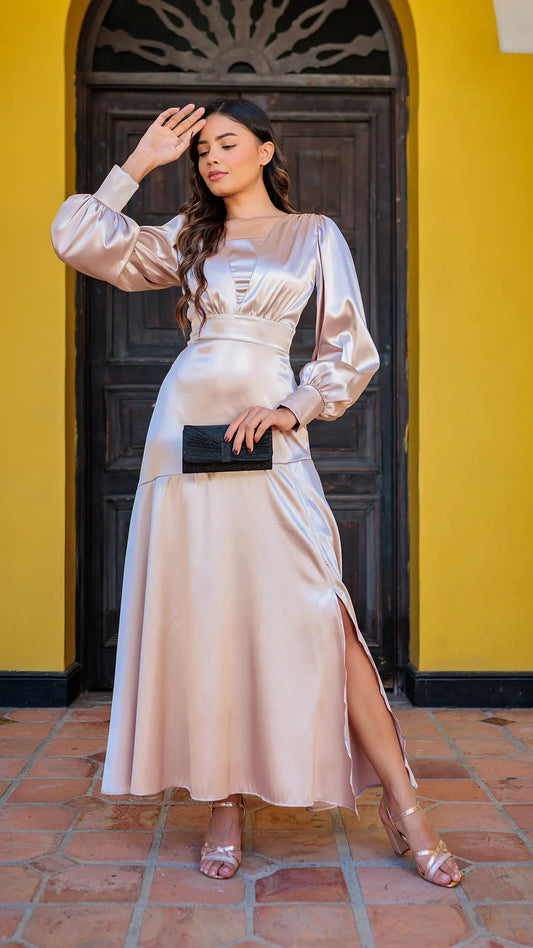 VESTIDO DAMA SATINADO - 023859