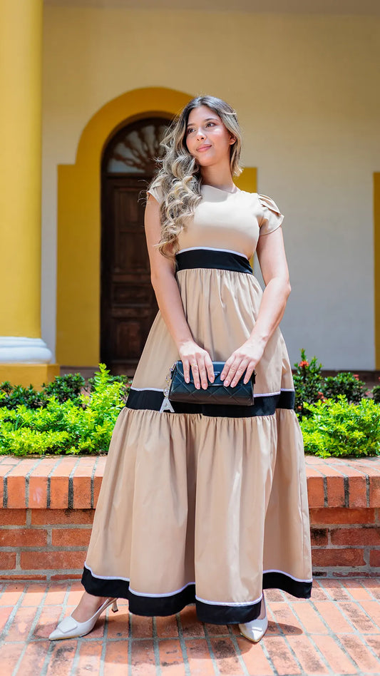 VESTIDO DAMA COMBINADO - 023866