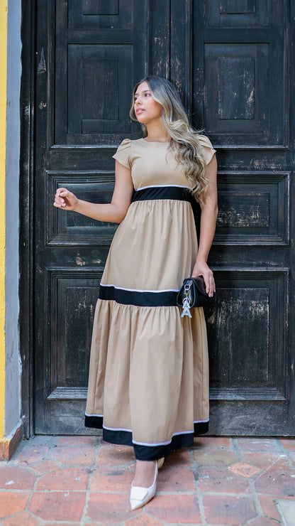 VESTIDO DAMA COMBINADO - 023866