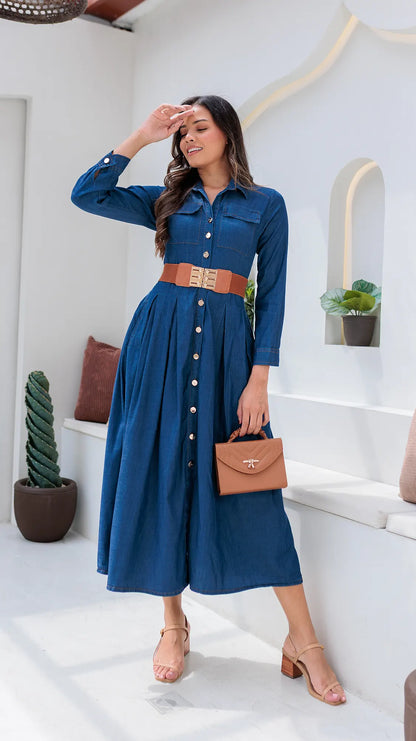 VESTIDO DAMA CHAMBRAY- 023874