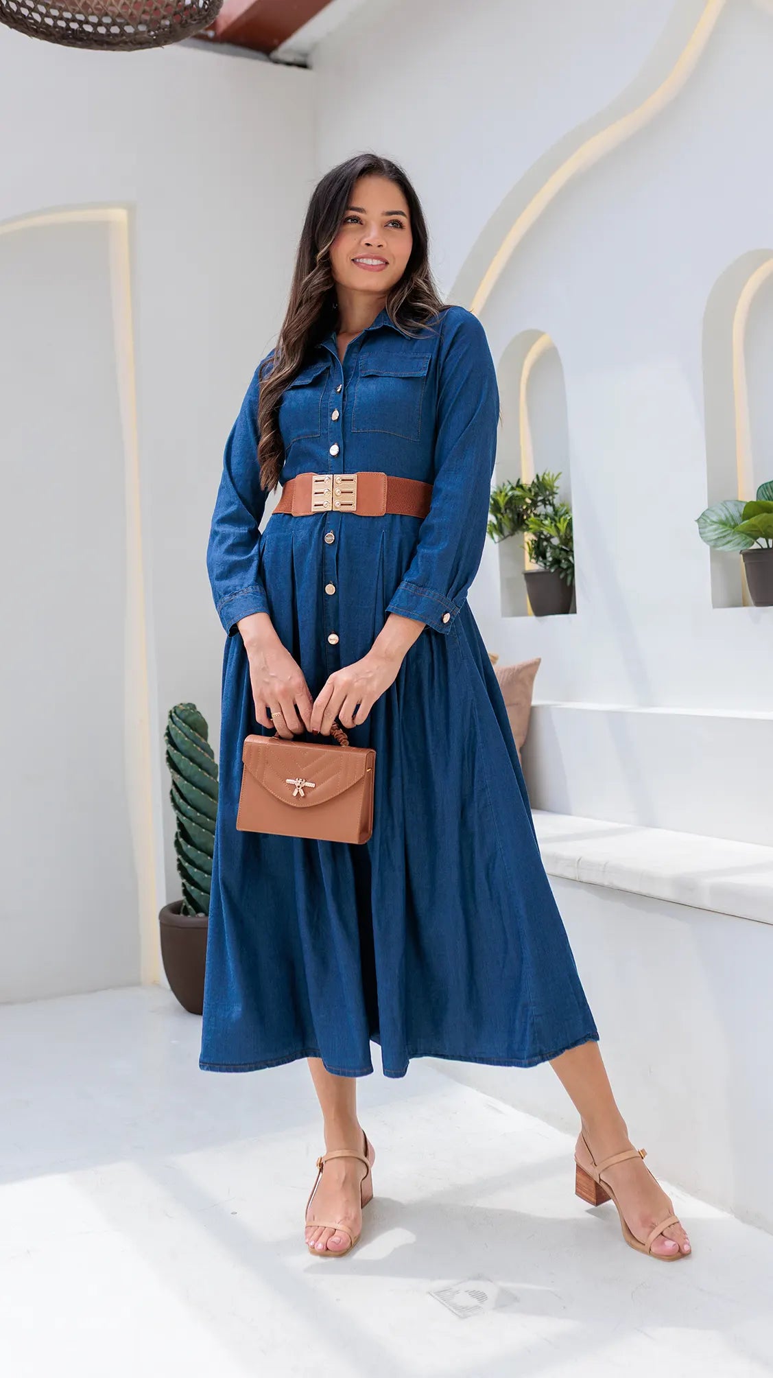 VESTIDO DAMA CHAMBRAY- 023874