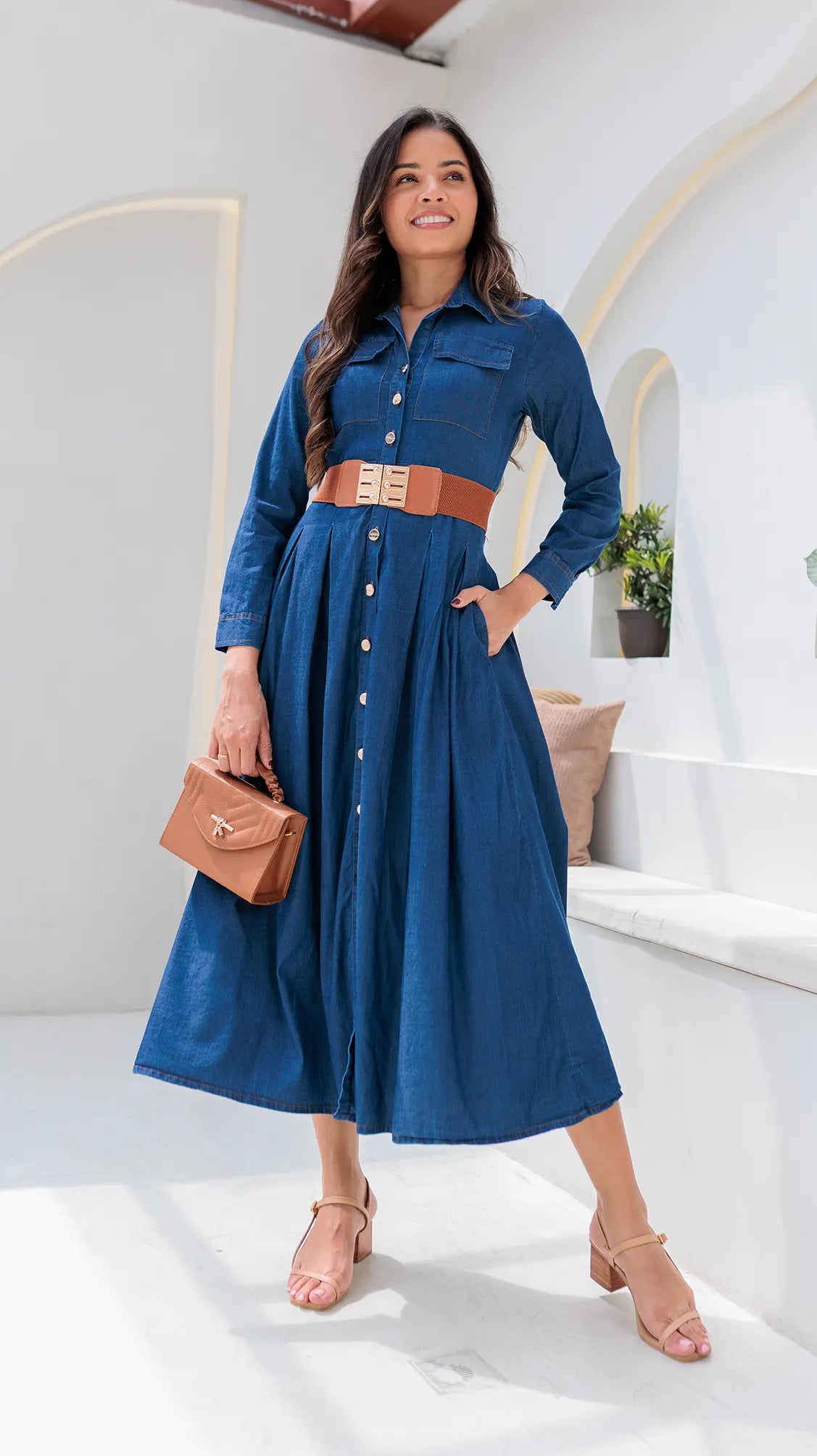 VESTIDO DAMA CHAMBRAY- 023874