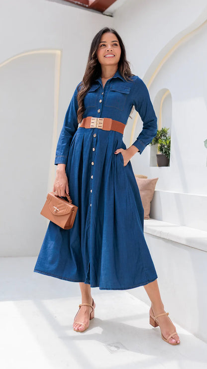 VESTIDO DAMA CHAMBRAY- 023874