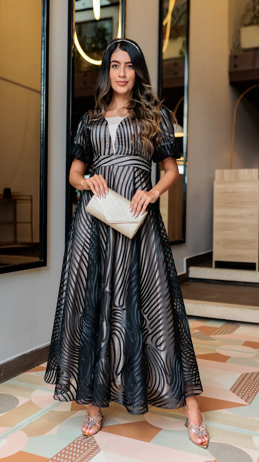 VESTIDO DAMA SESGADO- 023889