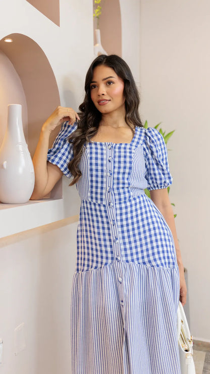 VESTIDO DAMA CUADROS- 023926