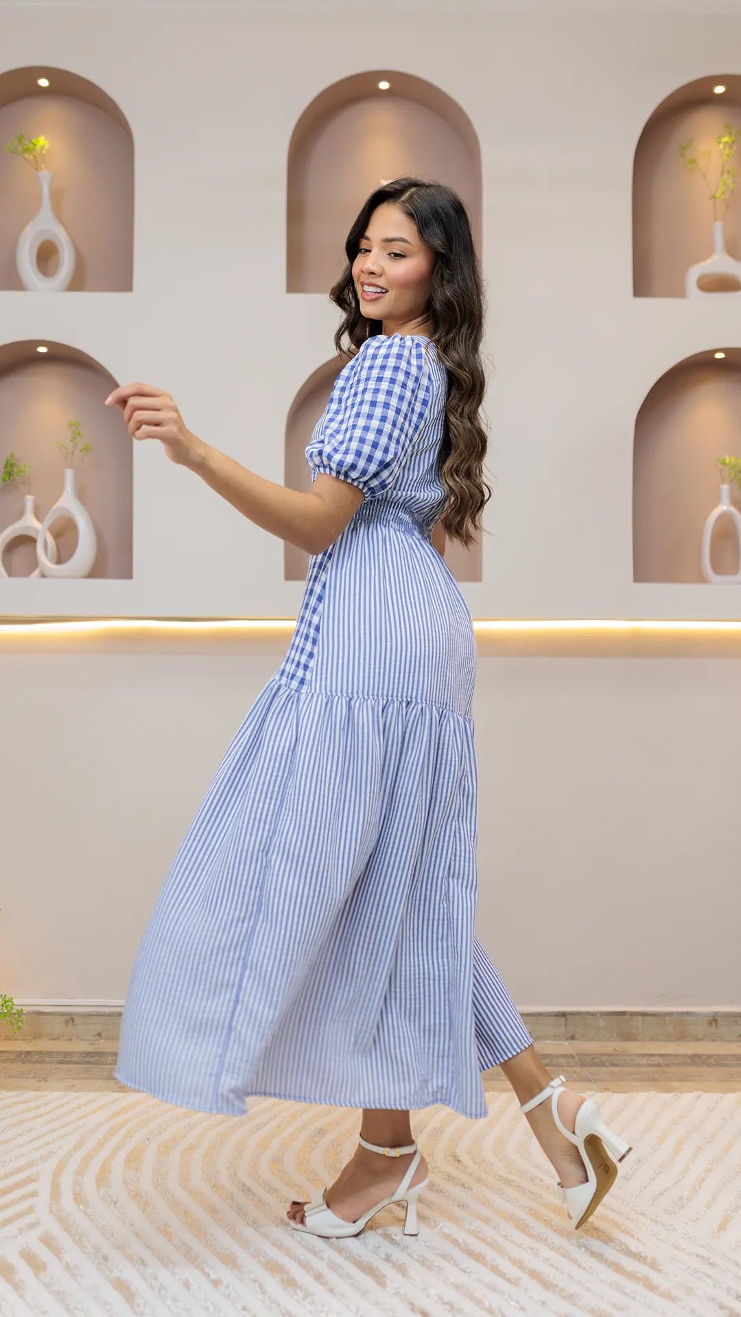 VESTIDO DAMA CUADROS- 023926