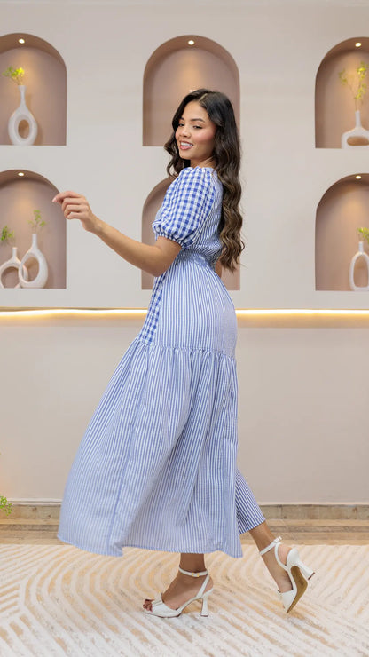 VESTIDO DAMA CUADROS- 023926