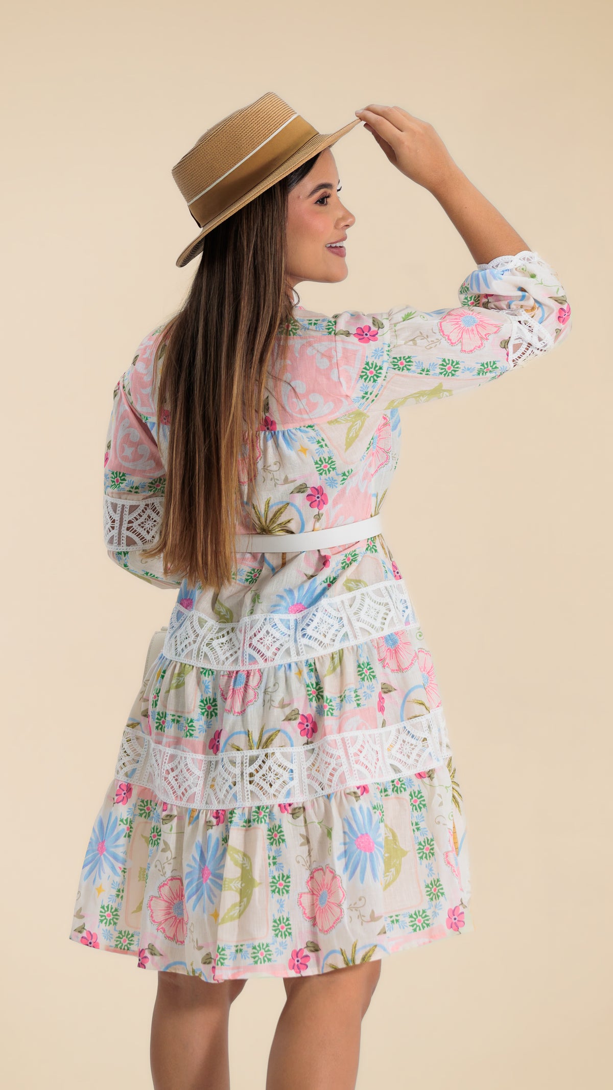 VESTIDO DAMA 3/4- 023928